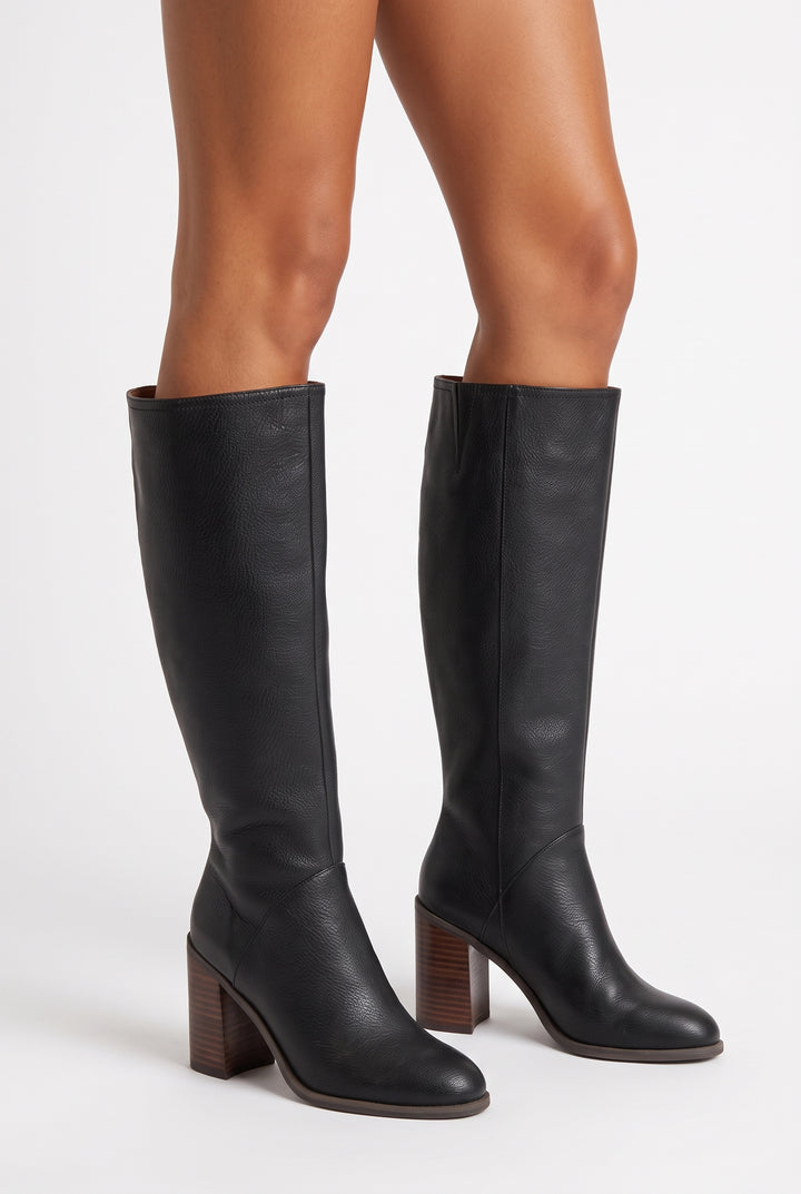 Always Here Block Heel Knee High Boots