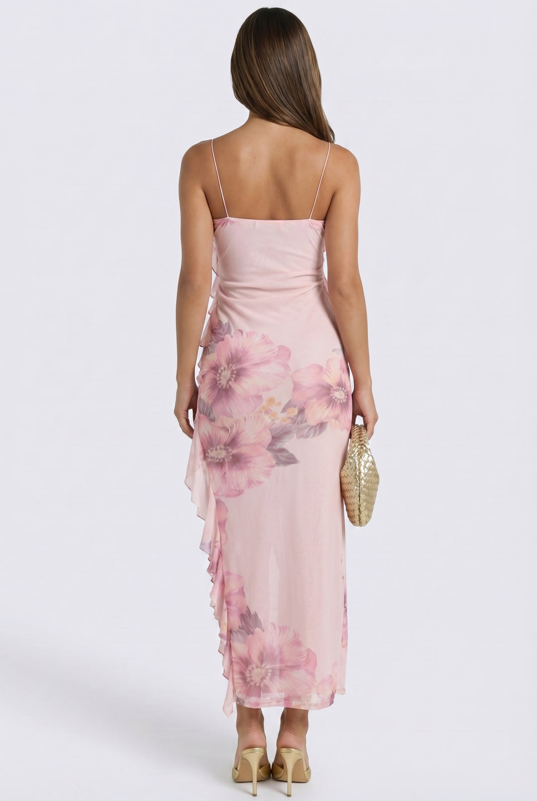 flower maxi dress back Taylor Floral Maxi Dress