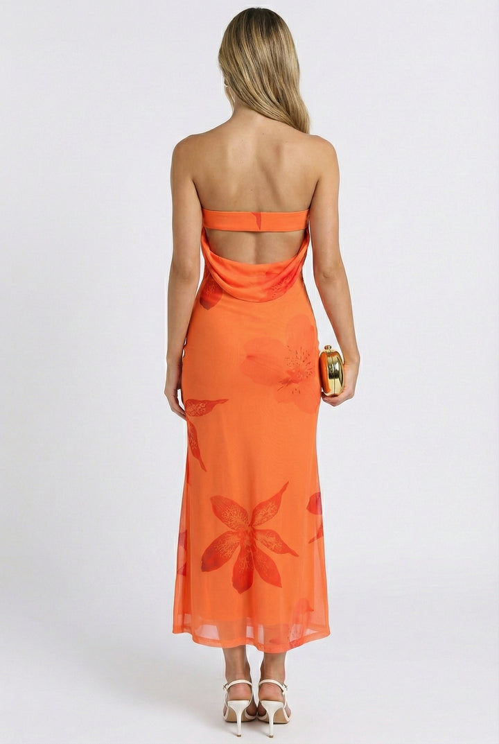 Papaya Punch Midi Dress