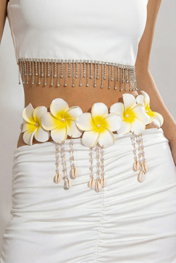 Plumeria Pearl Shell Waist Chain