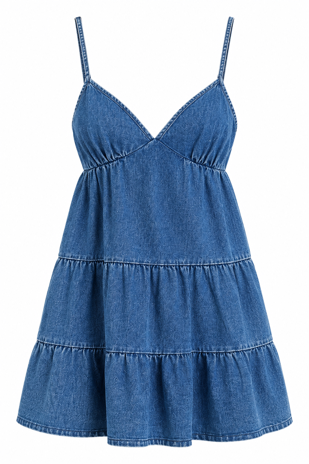 Ready to Charm Tiered Denim Mini Dress