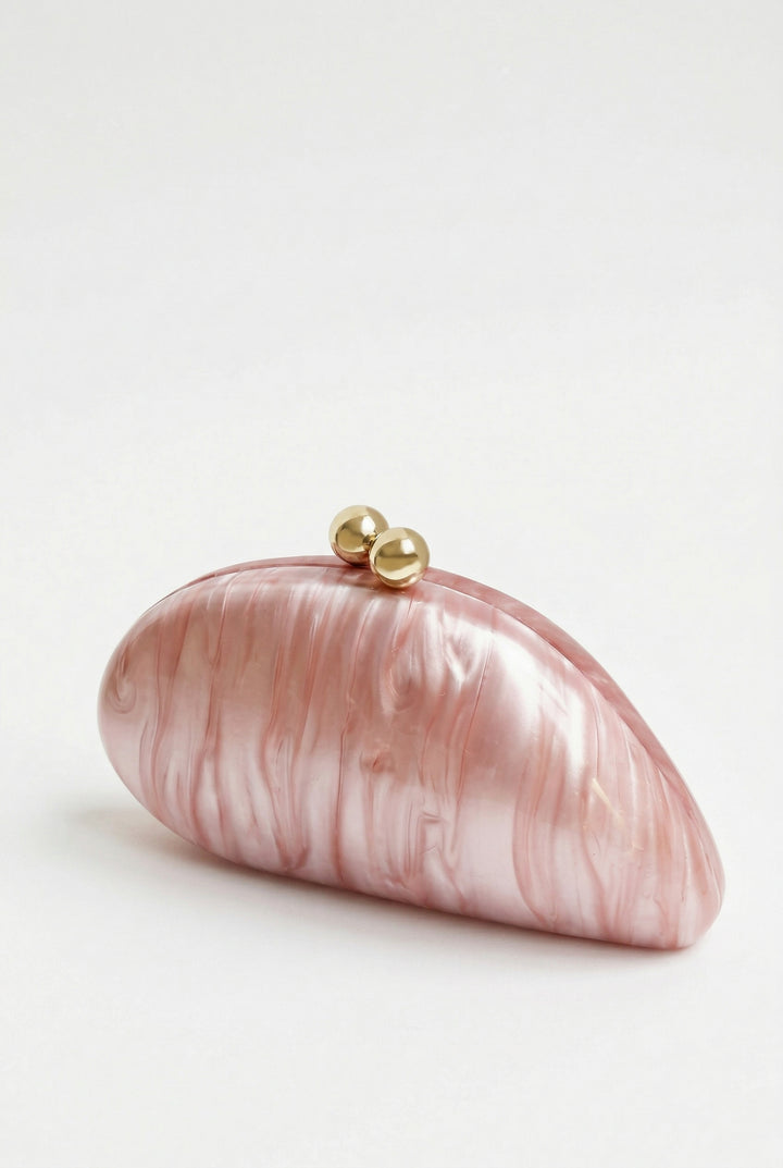 Rosé Waves Marbled Clutch