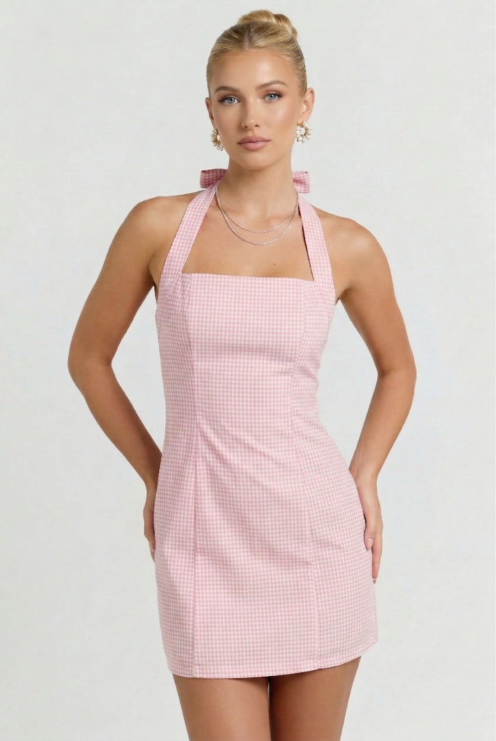 Soda Shop Date Gingham Mini Dress