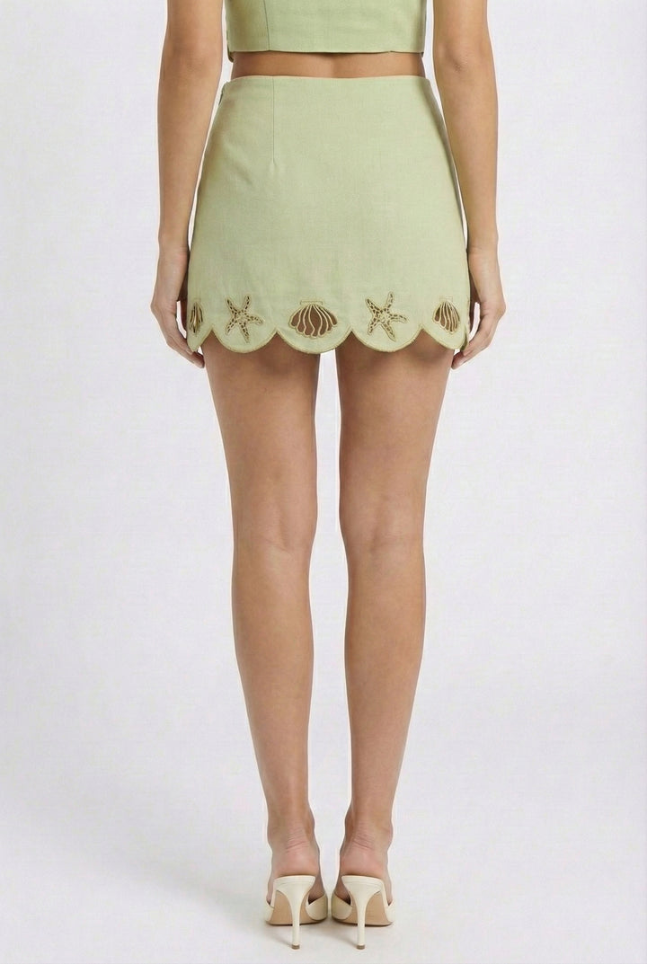 Found Seashells Scallop Mini Skirt
