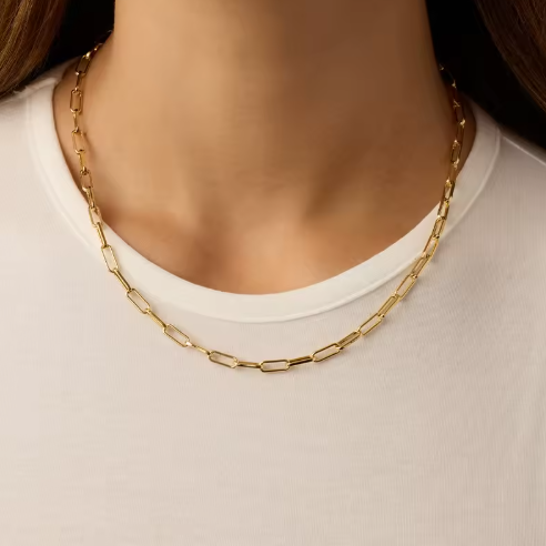 AURÉ Lia Paperclip Chain Necklace