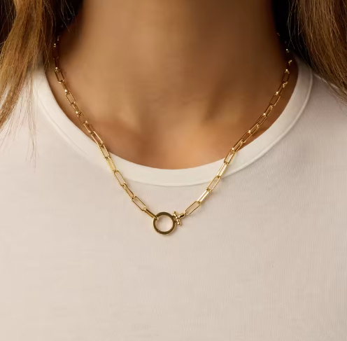 AURÉ Lia Paperclip Chain Necklace