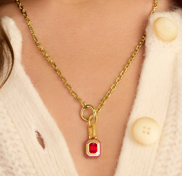 Pink Crimson Tag Charm