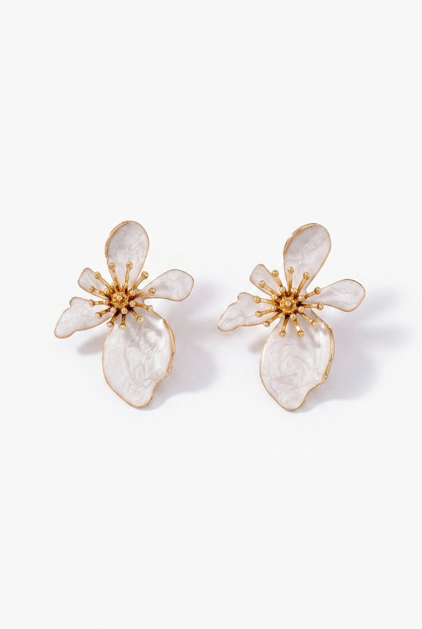 Sculpted Flower Statement Earrings