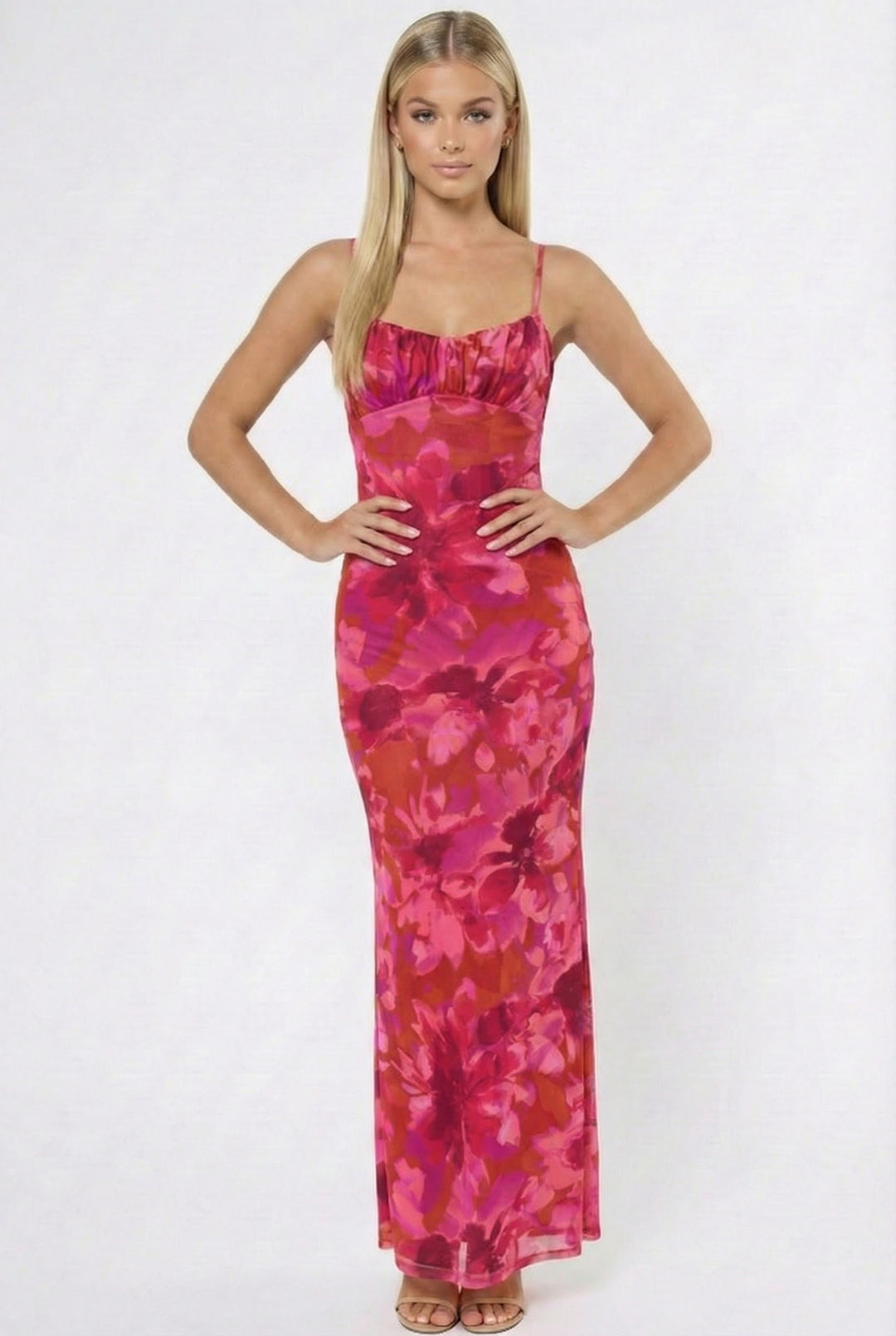 Shannon Mesh Floral Maxi Dress