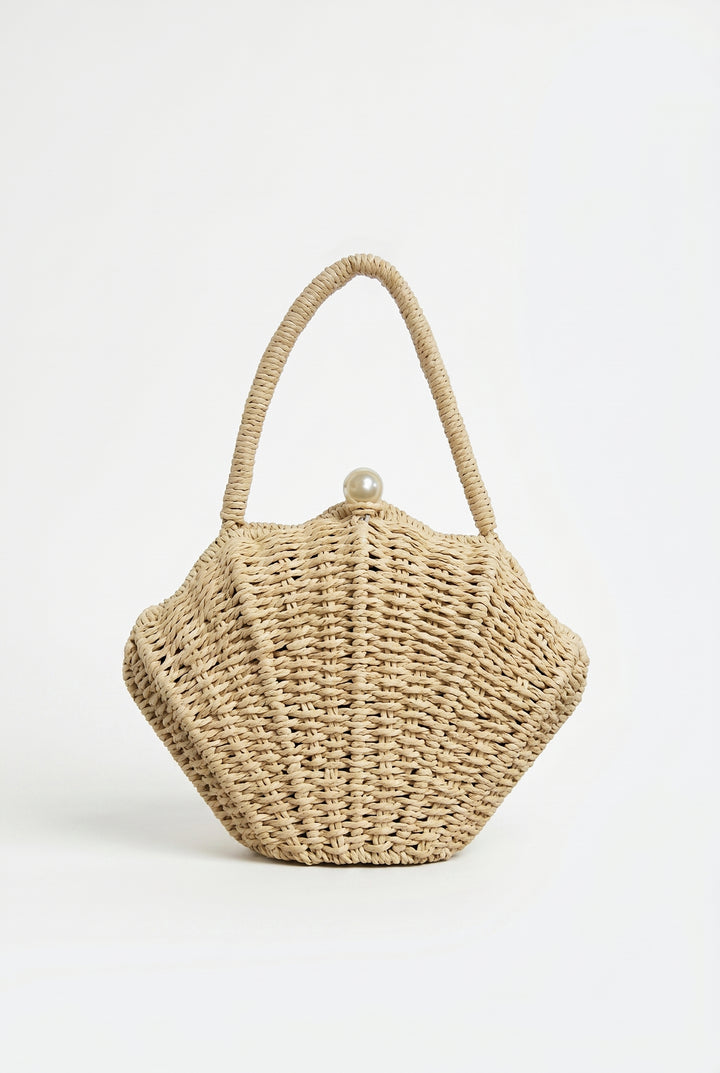 Shell Woven Handle Bag