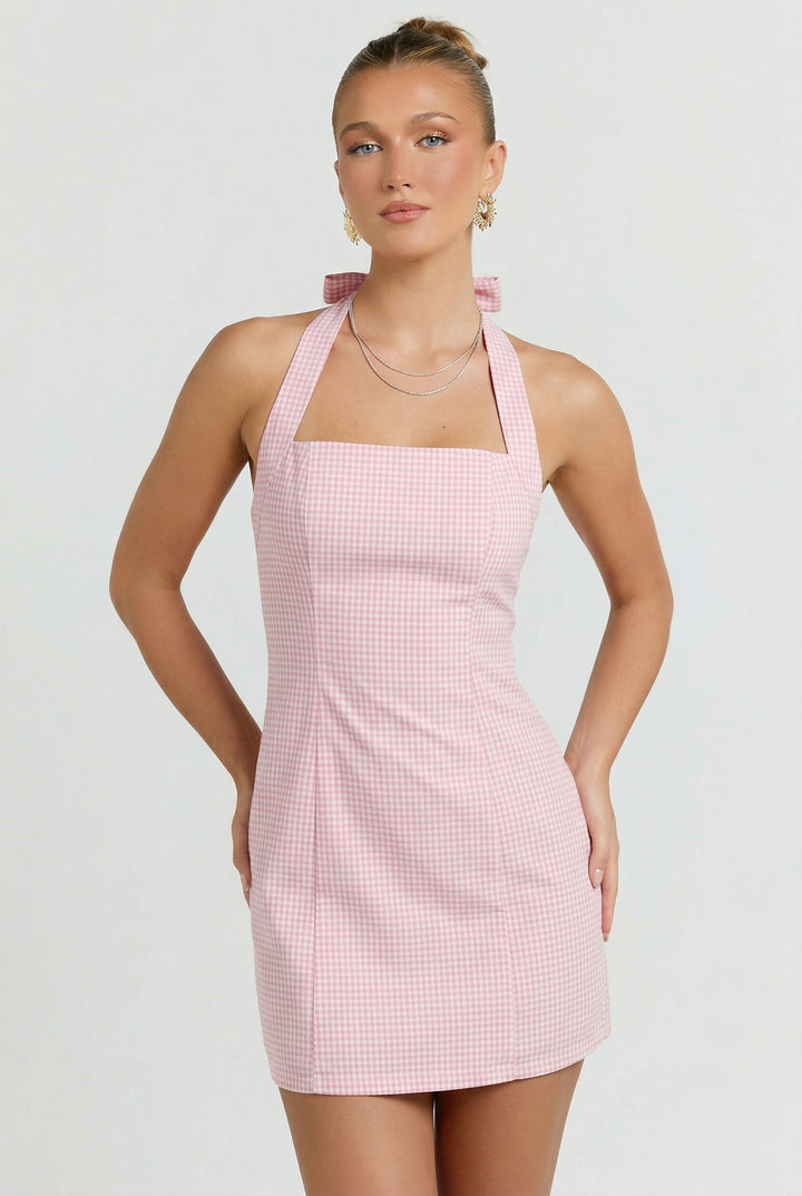 Soda Shop Date Gingham Mini Dress