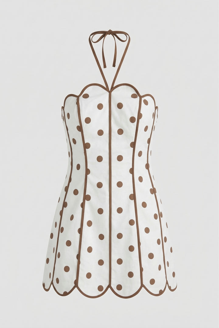 Stracciatella Scallop Mini Dress