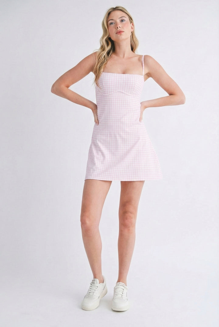 Gingham Sweetheart Soft Sculpt Mini Dress