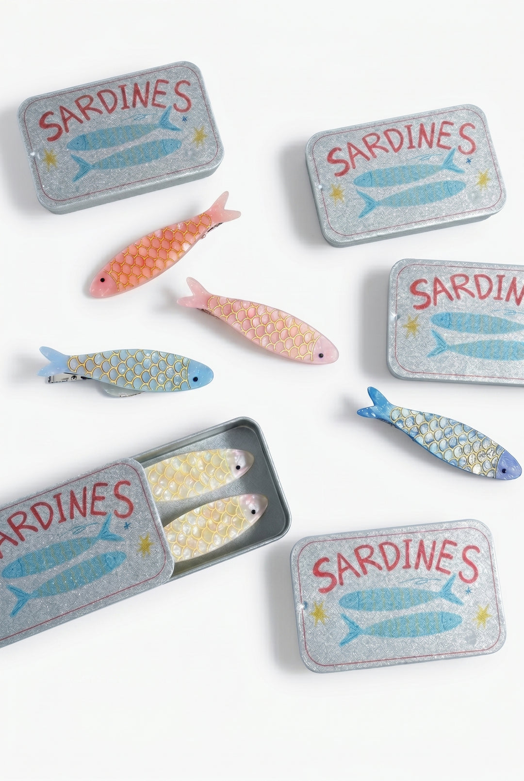 Tinned Sardine Hair Clip Set