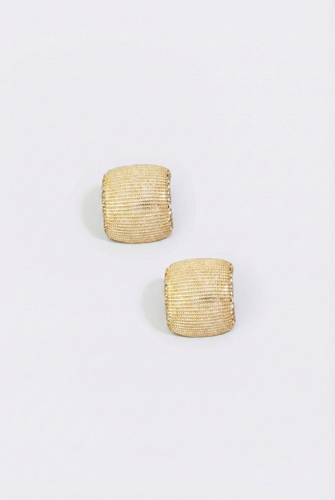 Textured Metallic Square Shield Stud Earrings
