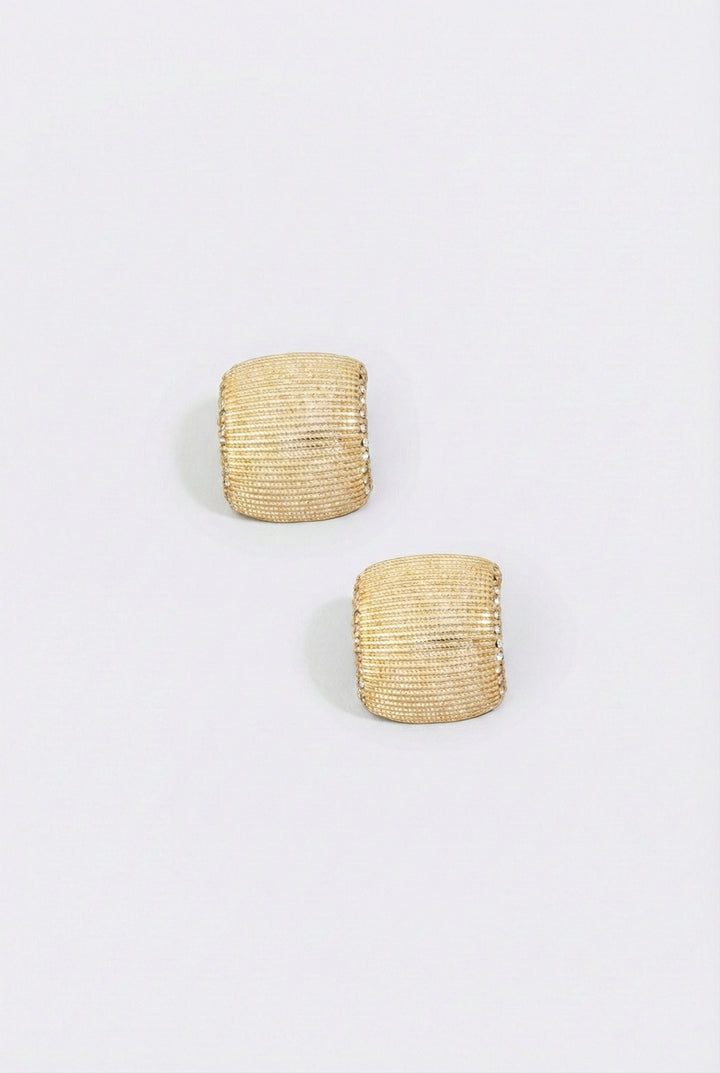 Textured Metallic Square Shield Stud Earrings