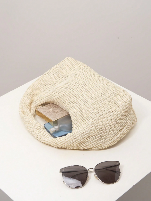 Solea Twist Woven Straw Top Handle Bag