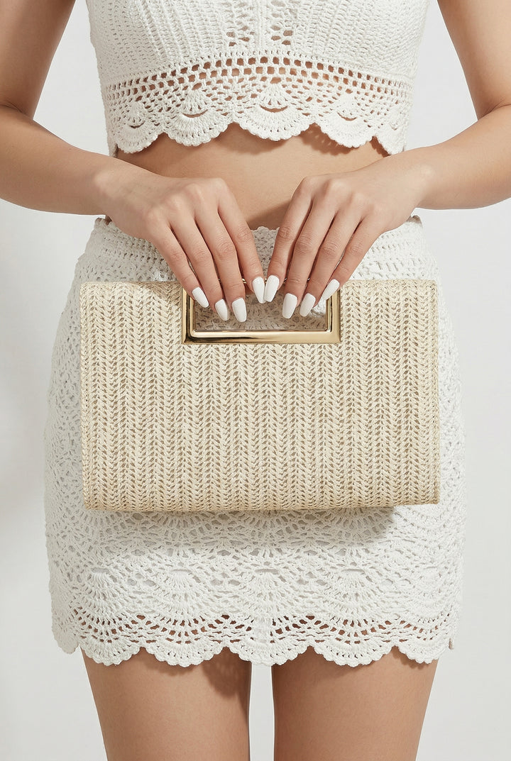 Vacation Town Woven Handle Bag