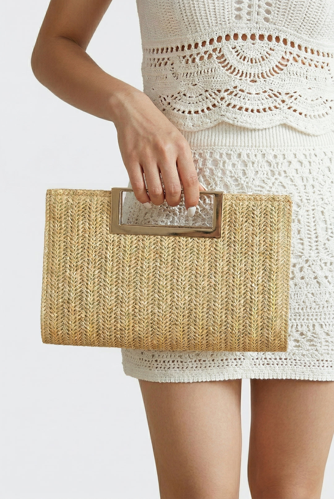 Vacation Town Woven Handle Bag