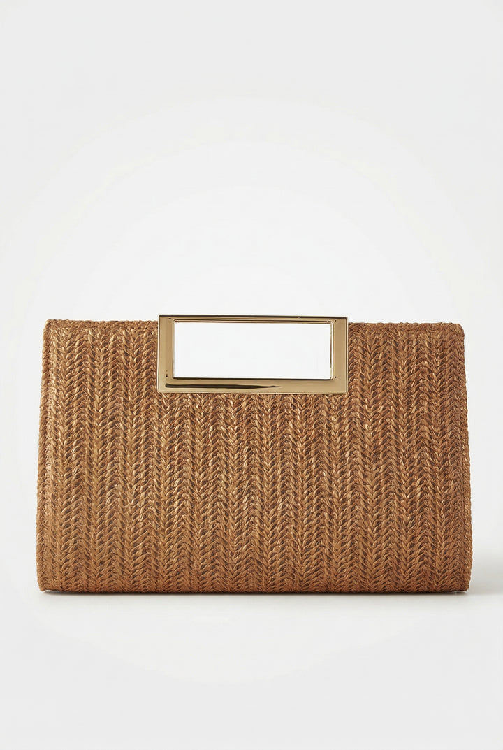 Vacation Town Woven Handle Bag