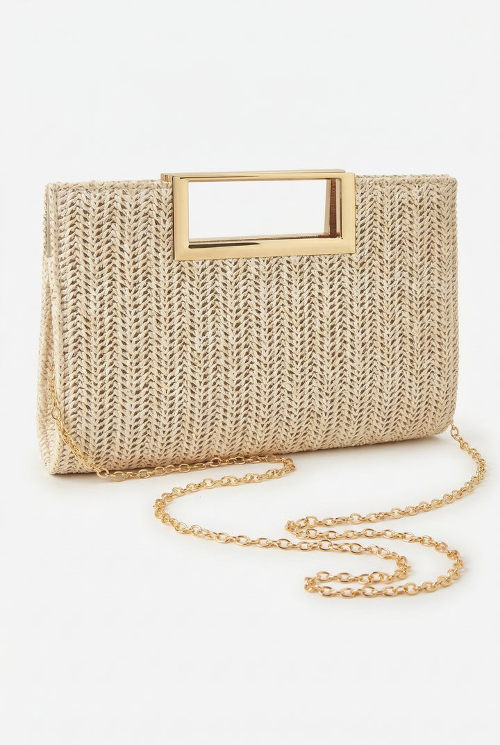 Vacation Town Woven Handle Bag