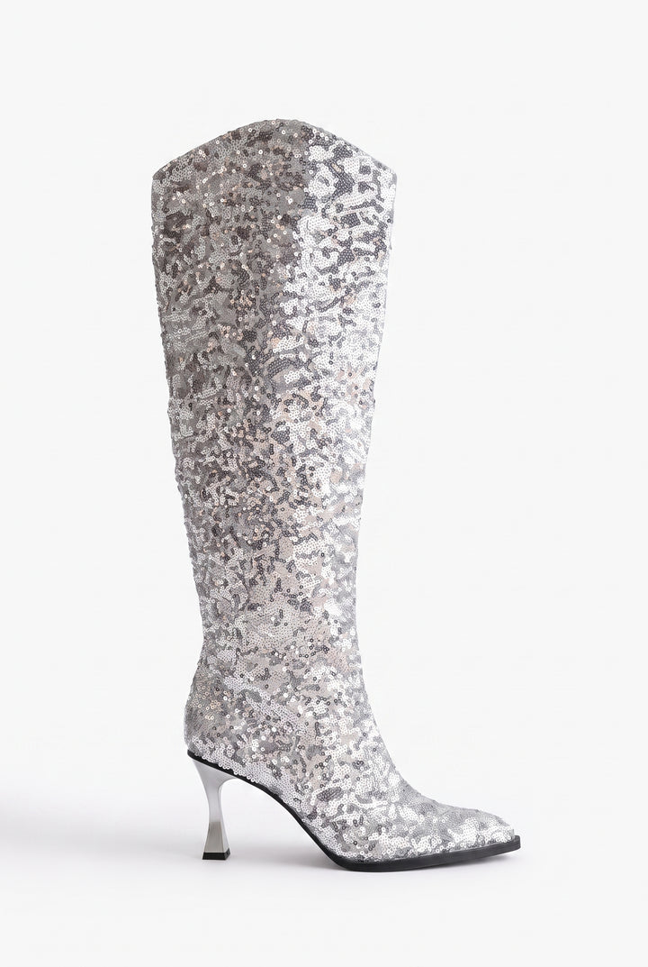 Zadie Sequin Knee-High Boots