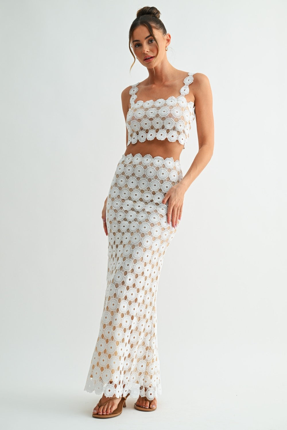 The White Villa Lace Maxi Set