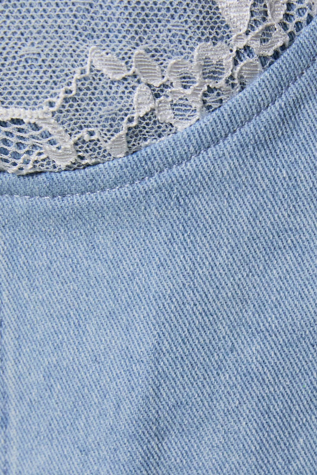 Porcelain Lace Denim Top