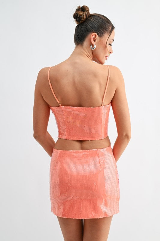 Miami Sunset Sequin Mini Skirt