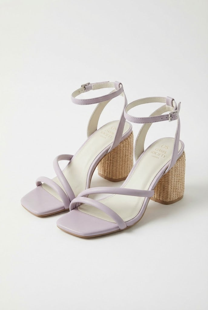 Alaia Strappy Raffia Heeled Sandal