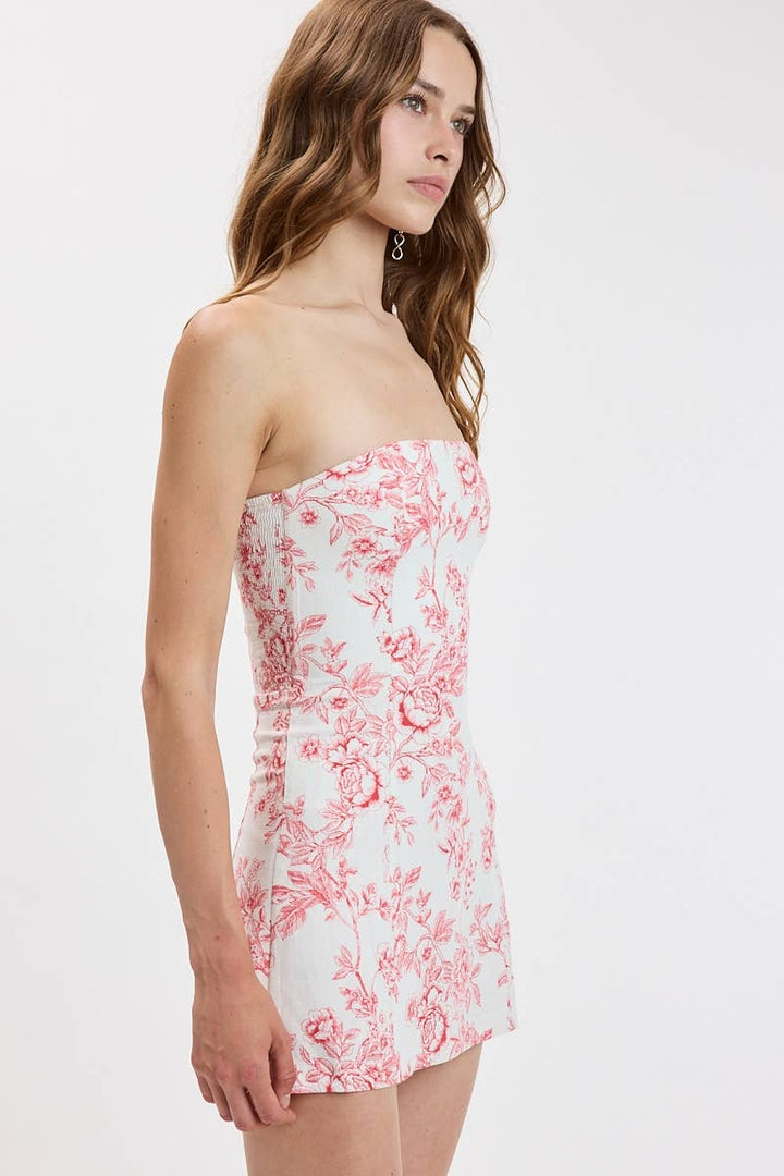 Toile Tube Mini Dress