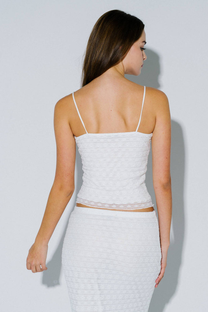 Ivory Eyelet Lace Maxi Skirt