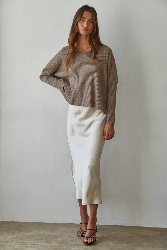 Cozy Intentions Ribbed Knit Sweater Top