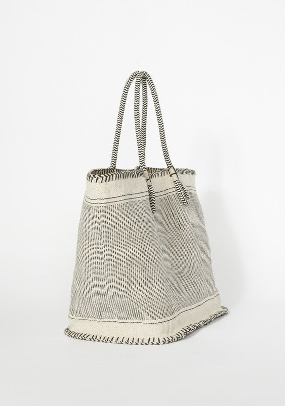 Coastal Voyage Large Cotton Woven Tote Bag