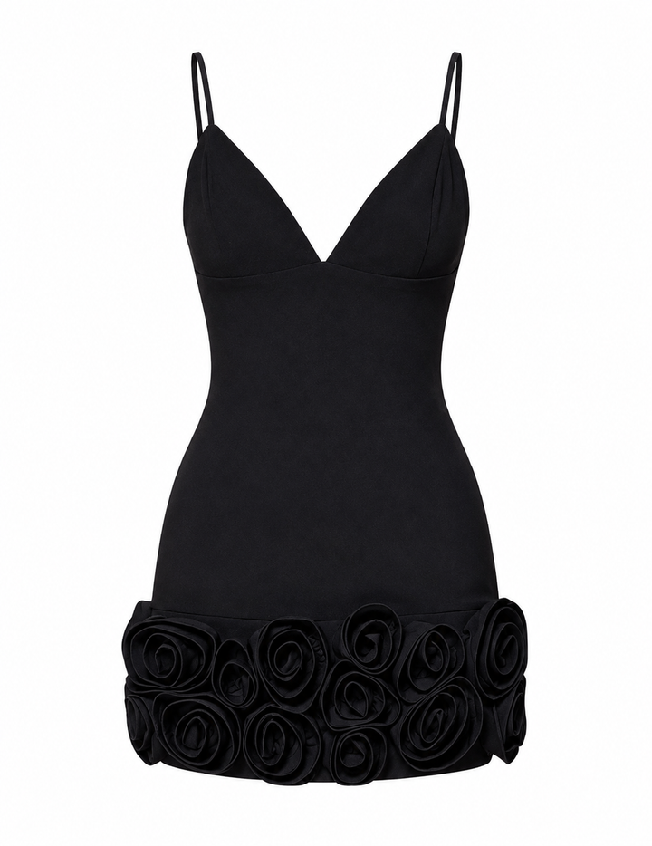 Sculpted in Roses Mini Dress