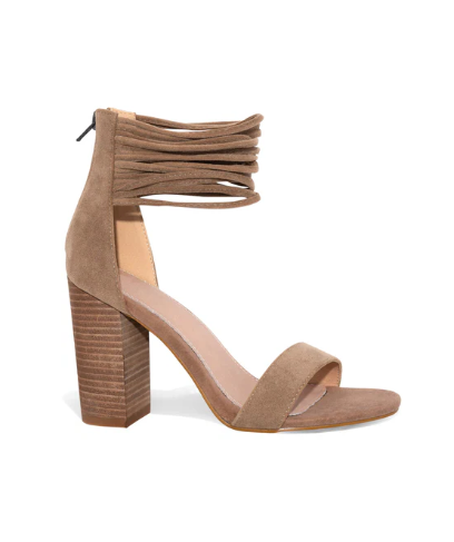 Faux suede strappy heels discount