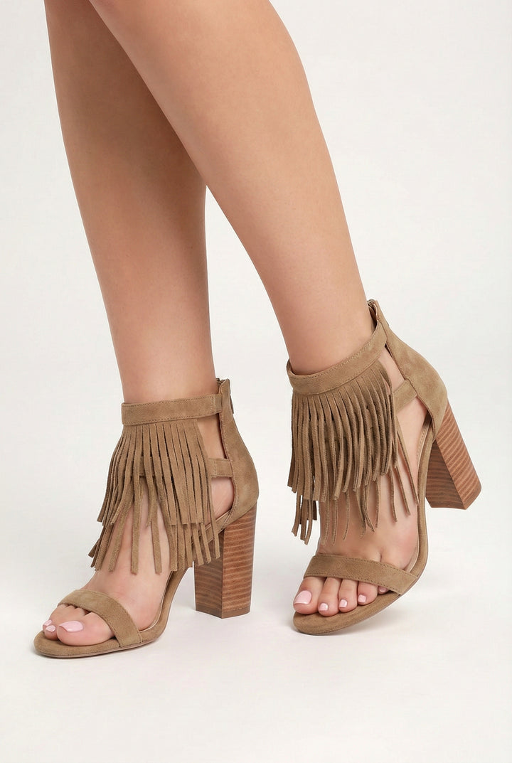 Camila Layered Fringe Heel