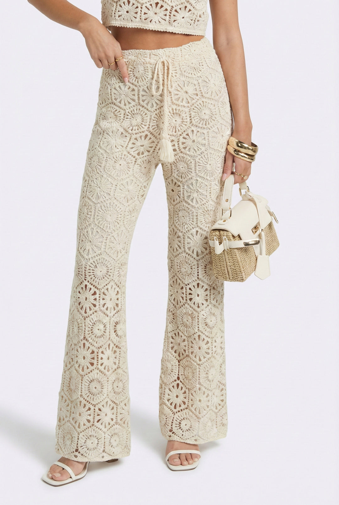 Cape May Crochet Lace Bell Bottom Pants