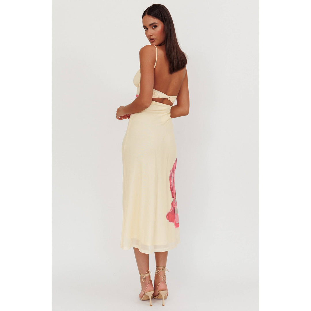 Paradise Glow Mesh Midi Dress