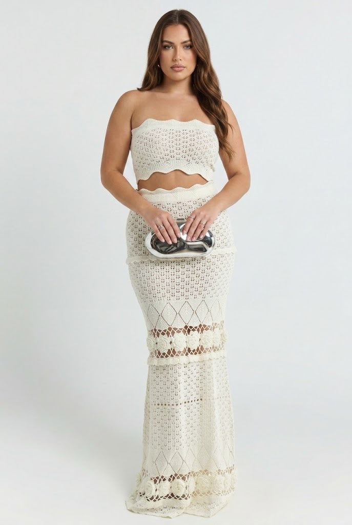 Villa Vacation Crochet Maxi Set