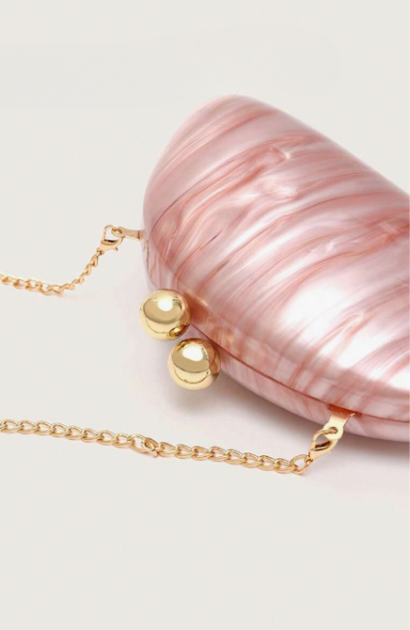 Rosé Waves Marbled Clutch