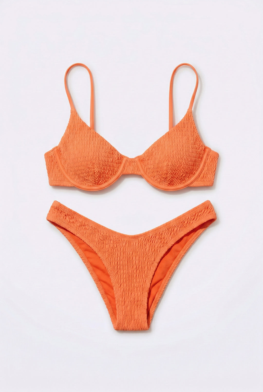 Coral Destiny Smocked Bikini