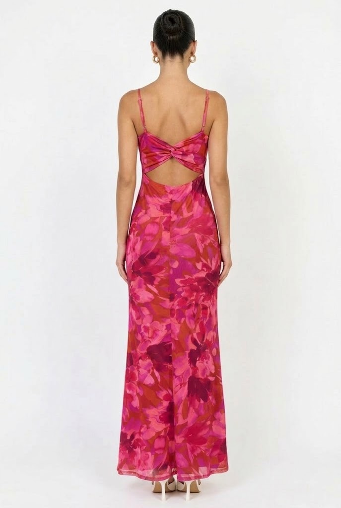 Shannon Mesh Floral Maxi Dress