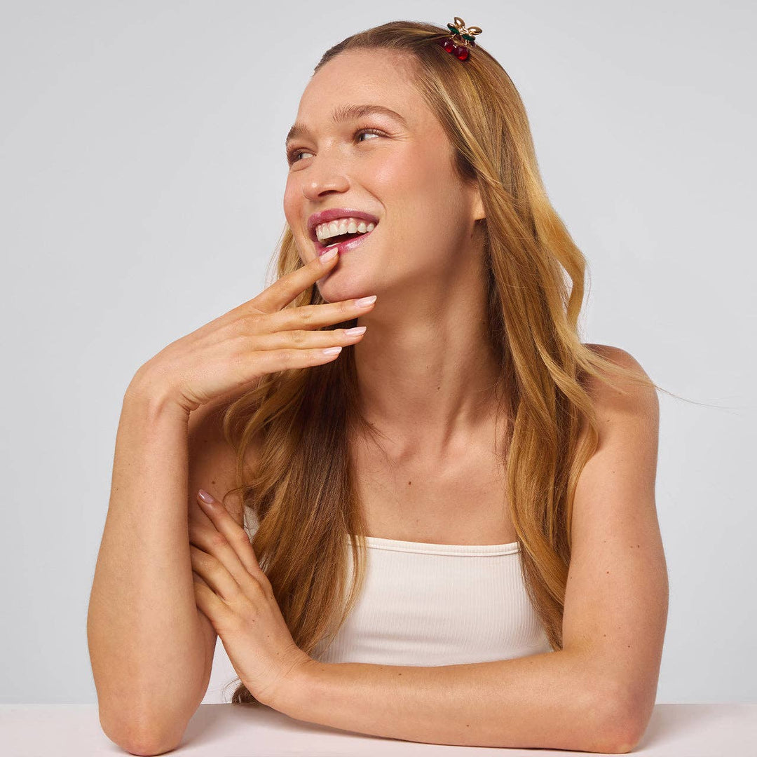 KITSCH Cherry Rhinestone Mini Claw Clips Set