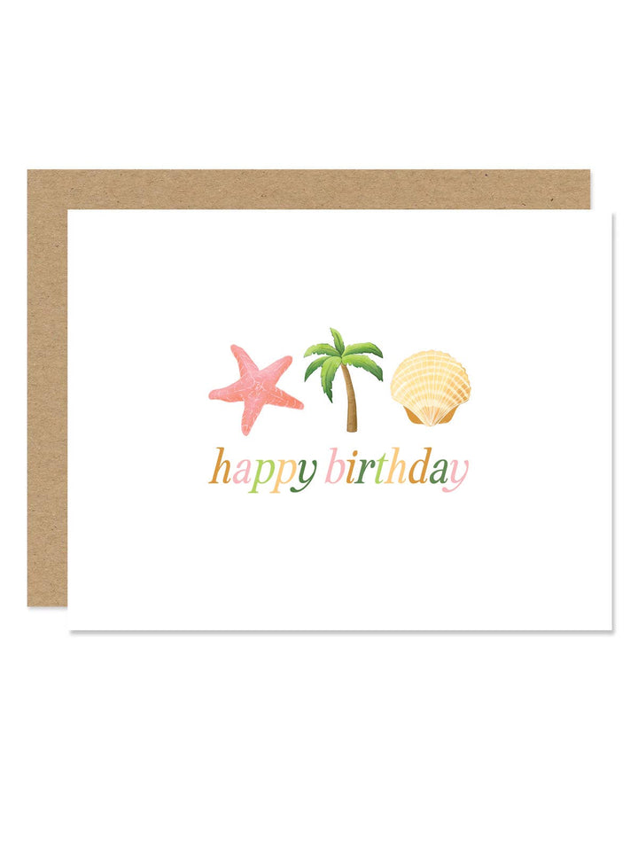 Tropical Beach Birthday Card