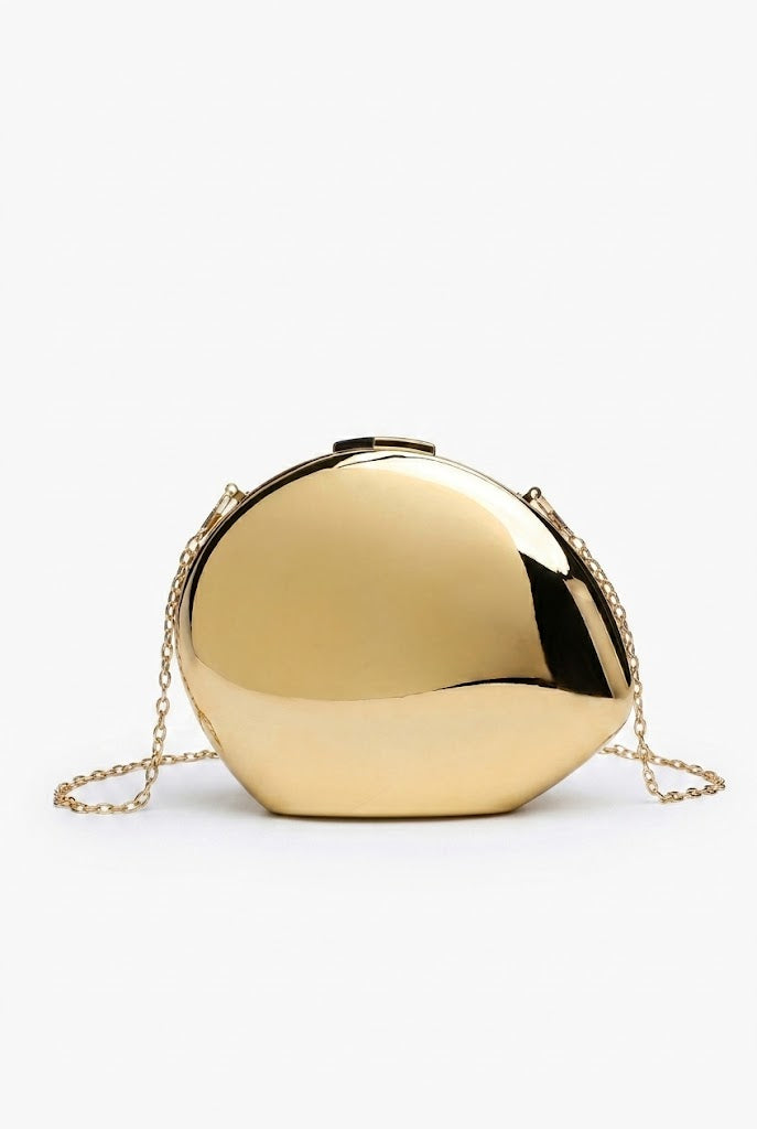 Golden Hour Structured Oval Clutch