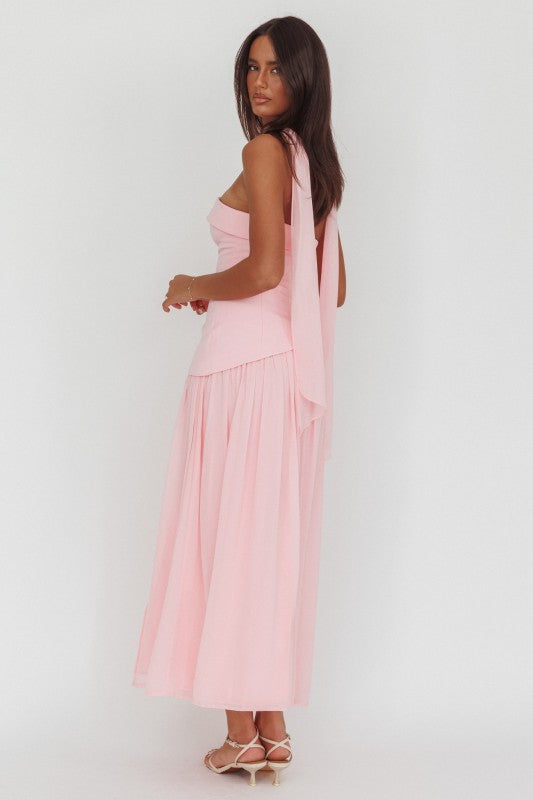 Contour Blush Bandeau Maxi Dress