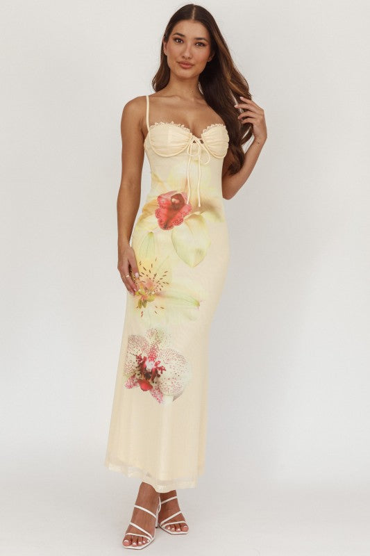 Menorca Floral Bodice Maxi Dress