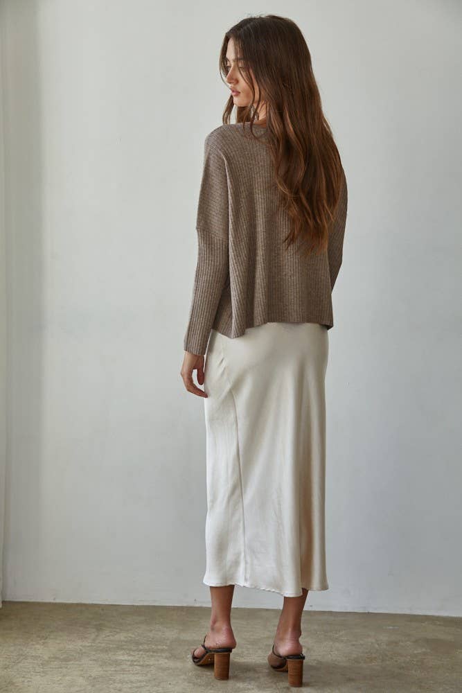 Cozy Intentions Ribbed Knit Sweater Top
