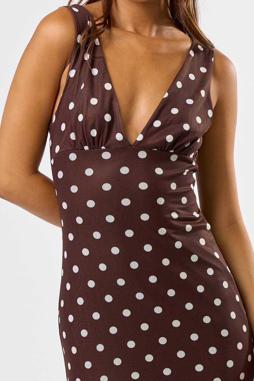 Espresso Nights Polka Dot Maxi Dress